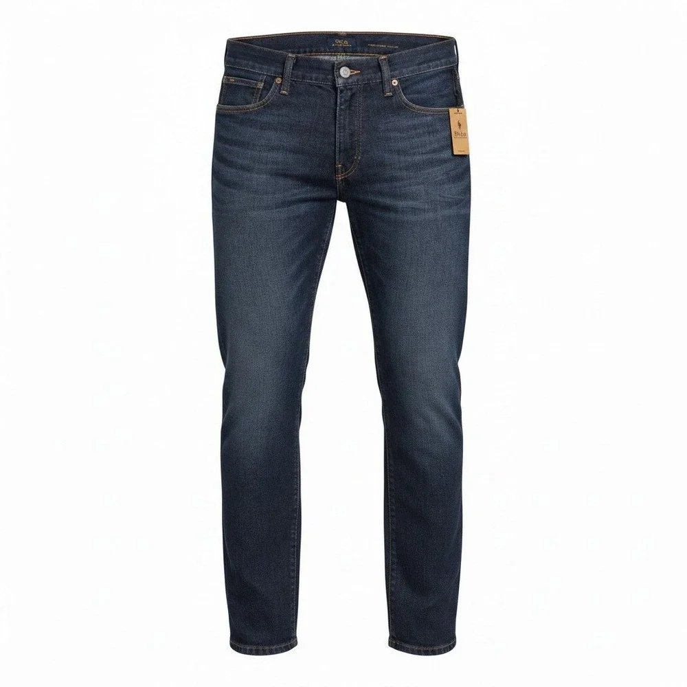 Polo Ralph Lauren Hampton Relaxed Straight Jeans Mens 38x30 Dark Wash Denim NEW